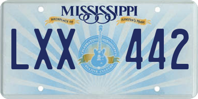 MS license plate LXX442