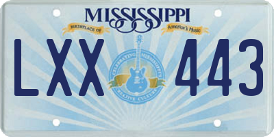 MS license plate LXX443