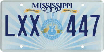 MS license plate LXX447
