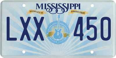 MS license plate LXX450