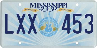 MS license plate LXX453