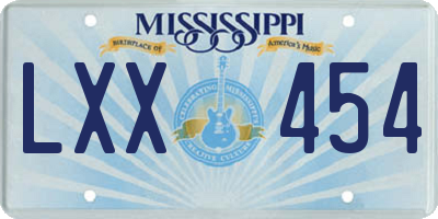 MS license plate LXX454