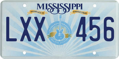 MS license plate LXX456