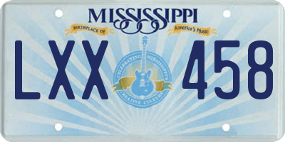 MS license plate LXX458
