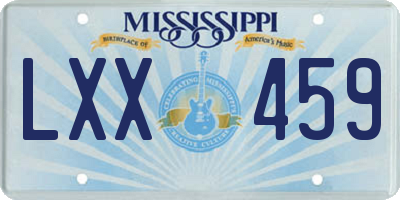 MS license plate LXX459