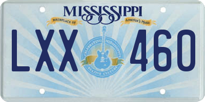 MS license plate LXX460
