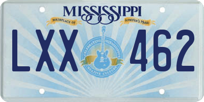 MS license plate LXX462