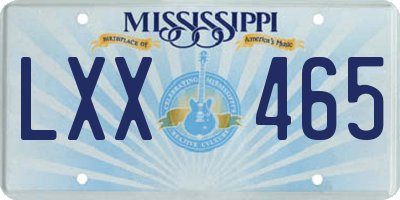 MS license plate LXX465