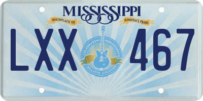 MS license plate LXX467
