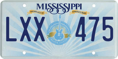 MS license plate LXX475