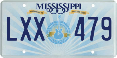 MS license plate LXX479