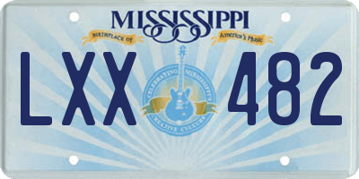 MS license plate LXX482