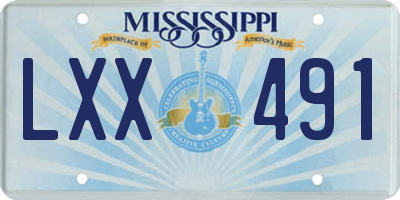 MS license plate LXX491