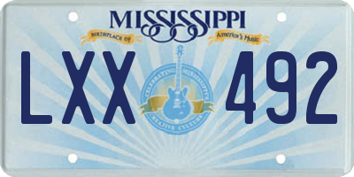 MS license plate LXX492