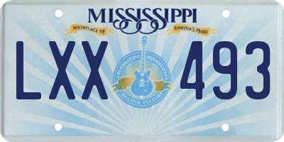 MS license plate LXX493