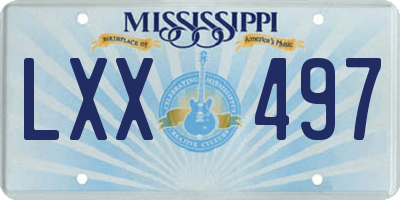 MS license plate LXX497