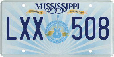 MS license plate LXX508