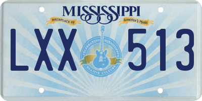 MS license plate LXX513
