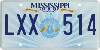 MS license plate LXX514