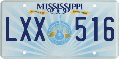 MS license plate LXX516