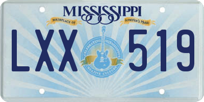 MS license plate LXX519