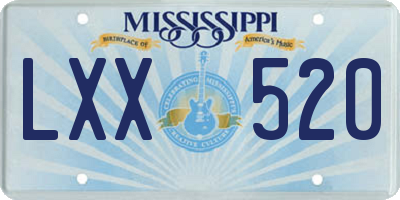 MS license plate LXX520