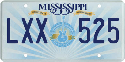 MS license plate LXX525