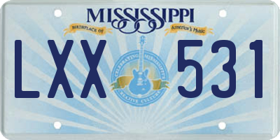 MS license plate LXX531