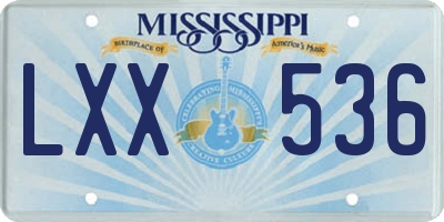 MS license plate LXX536