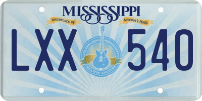 MS license plate LXX540
