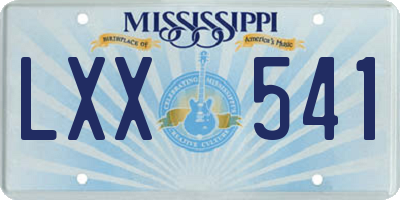 MS license plate LXX541