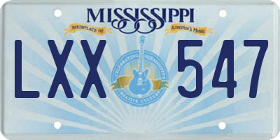 MS license plate LXX547