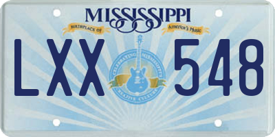 MS license plate LXX548