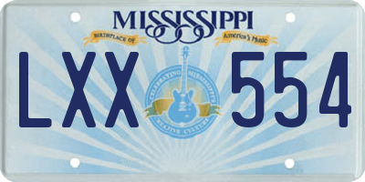 MS license plate LXX554