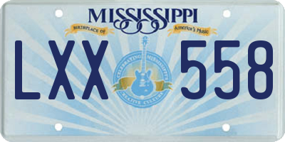 MS license plate LXX558