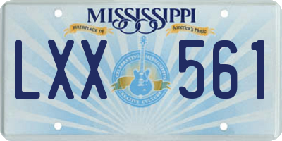 MS license plate LXX561