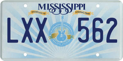 MS license plate LXX562