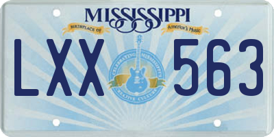 MS license plate LXX563