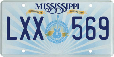 MS license plate LXX569