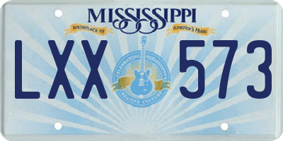 MS license plate LXX573