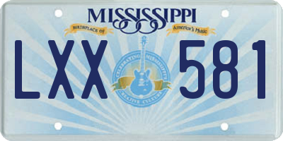MS license plate LXX581
