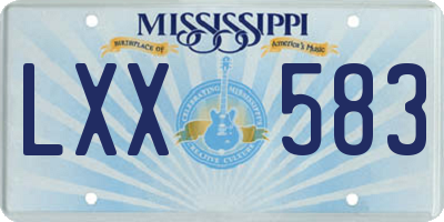 MS license plate LXX583