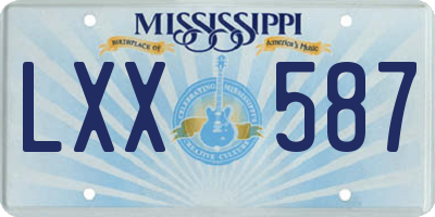 MS license plate LXX587