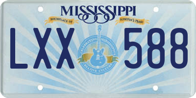 MS license plate LXX588