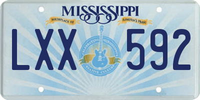 MS license plate LXX592