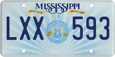 MS license plate LXX593