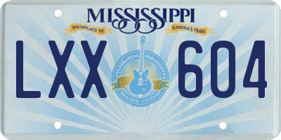 MS license plate LXX604