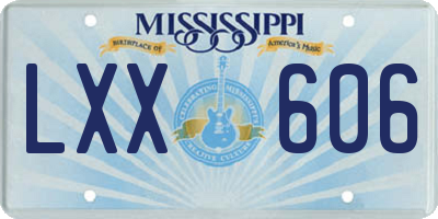MS license plate LXX606
