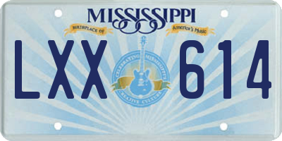 MS license plate LXX614