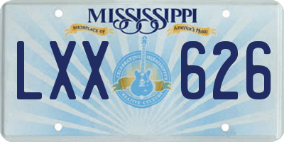 MS license plate LXX626